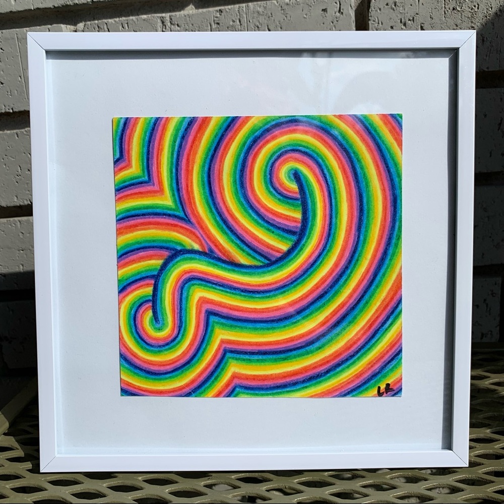 Original Rainbow 🌈 Art Framed and Matted